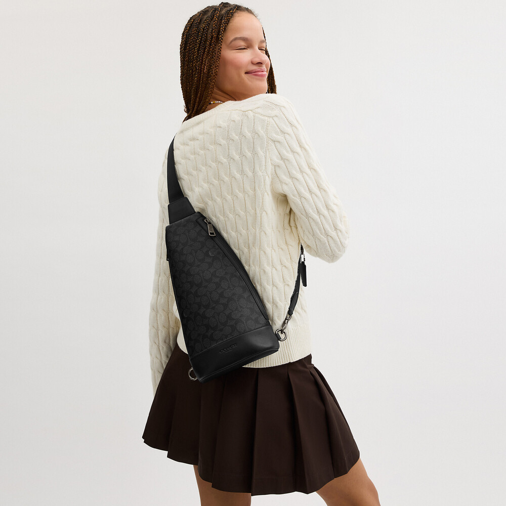 CoachMen's Dominic Sling Pack In Signature Canvas - Picture 2 of 3